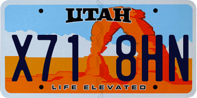 UT license plate X718HN