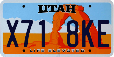 UT license plate X718KE