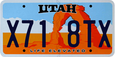 UT license plate X718TX