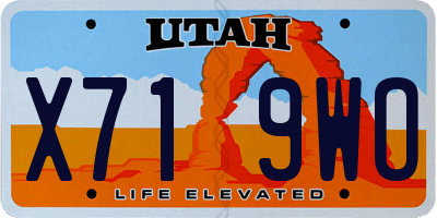 UT license plate X719WO