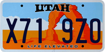 UT license plate X719ZO