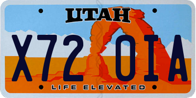 UT license plate X720IA