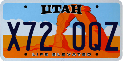 UT license plate X720QZ