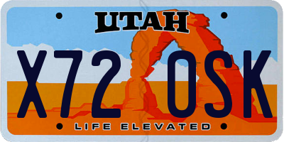 UT license plate X720SK