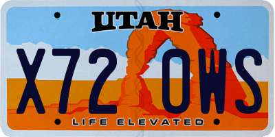 UT license plate X720WS
