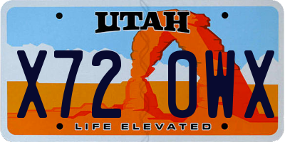 UT license plate X720WX
