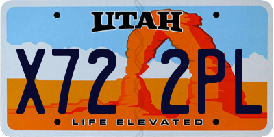 UT license plate X722PL
