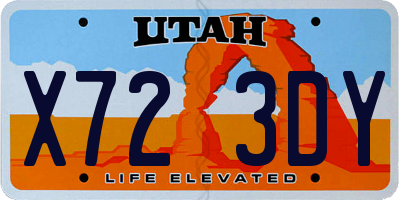 UT license plate X723DY