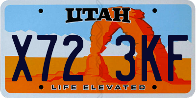 UT license plate X723KF