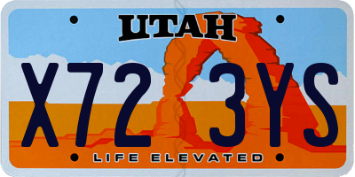 UT license plate X723YS