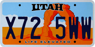 UT license plate X725WW