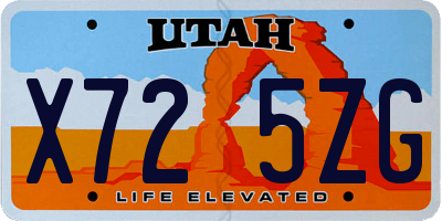 UT license plate X725ZG
