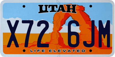 UT license plate X726JM