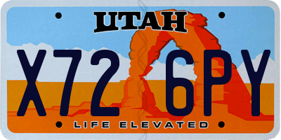 UT license plate X726PY