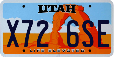 UT license plate X726SE