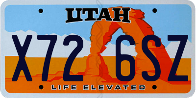 UT license plate X726SZ