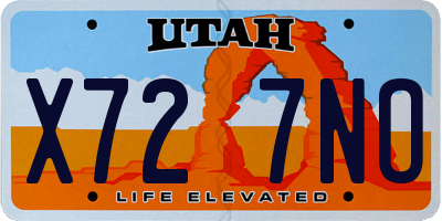 UT license plate X727NO