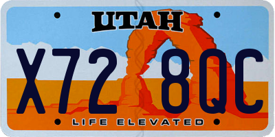 UT license plate X728QC