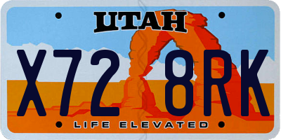 UT license plate X728RK