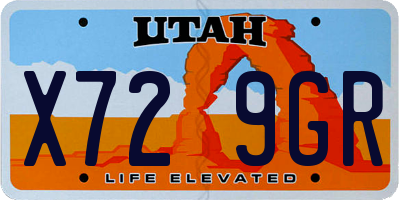UT license plate X729GR