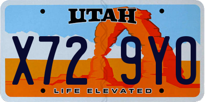 UT license plate X729YO