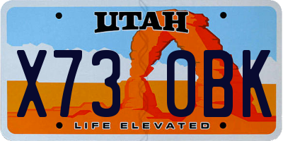 UT license plate X730BK