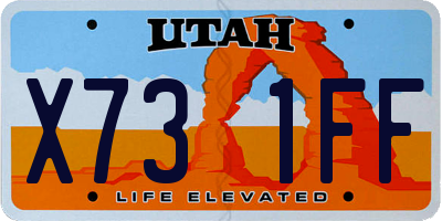 UT license plate X731FF