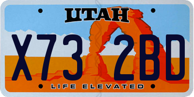 UT license plate X732BD
