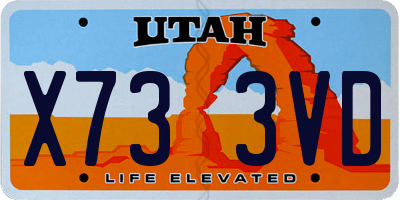UT license plate X733VD