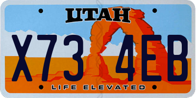 UT license plate X734EB