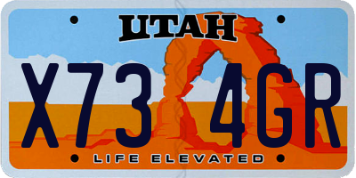 UT license plate X734GR
