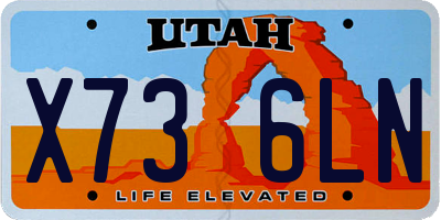 UT license plate X736LN