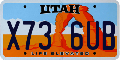 UT license plate X736UB