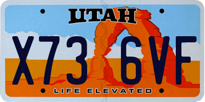 UT license plate X736VF