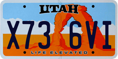 UT license plate X736VI