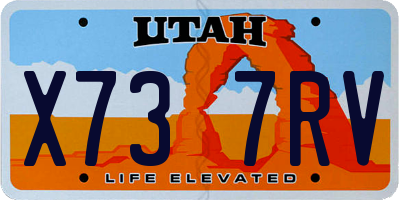 UT license plate X737RV