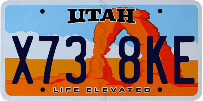 UT license plate X738KE