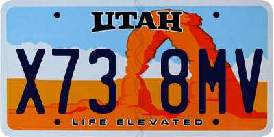 UT license plate X738MV