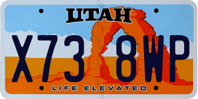 UT license plate X738WP