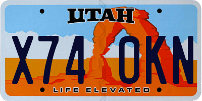 UT license plate X740KN