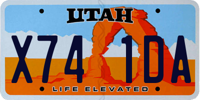 UT license plate X741DA