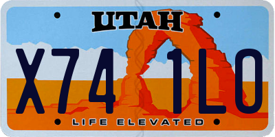 UT license plate X741LO