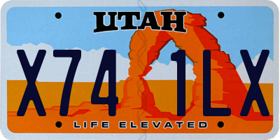UT license plate X741LX