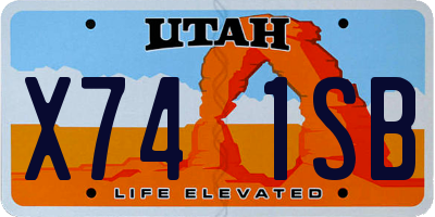 UT license plate X741SB