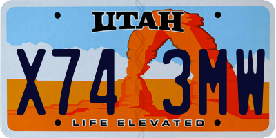 UT license plate X743MW