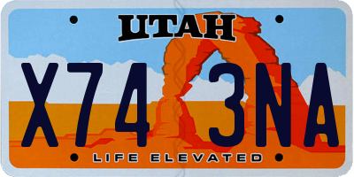 UT license plate X743NA