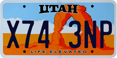 UT license plate X743NP