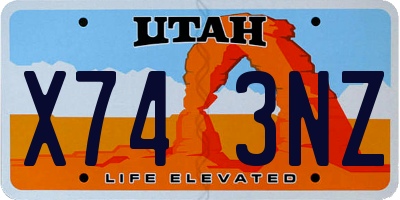 UT license plate X743NZ