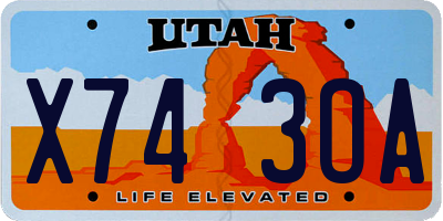 UT license plate X743OA