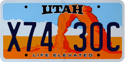 UT license plate X743OC